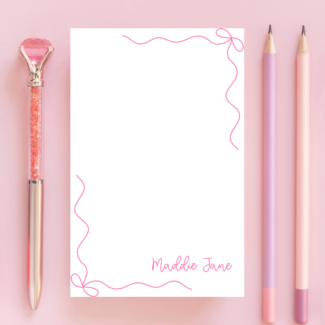 Pink Bow Notepad