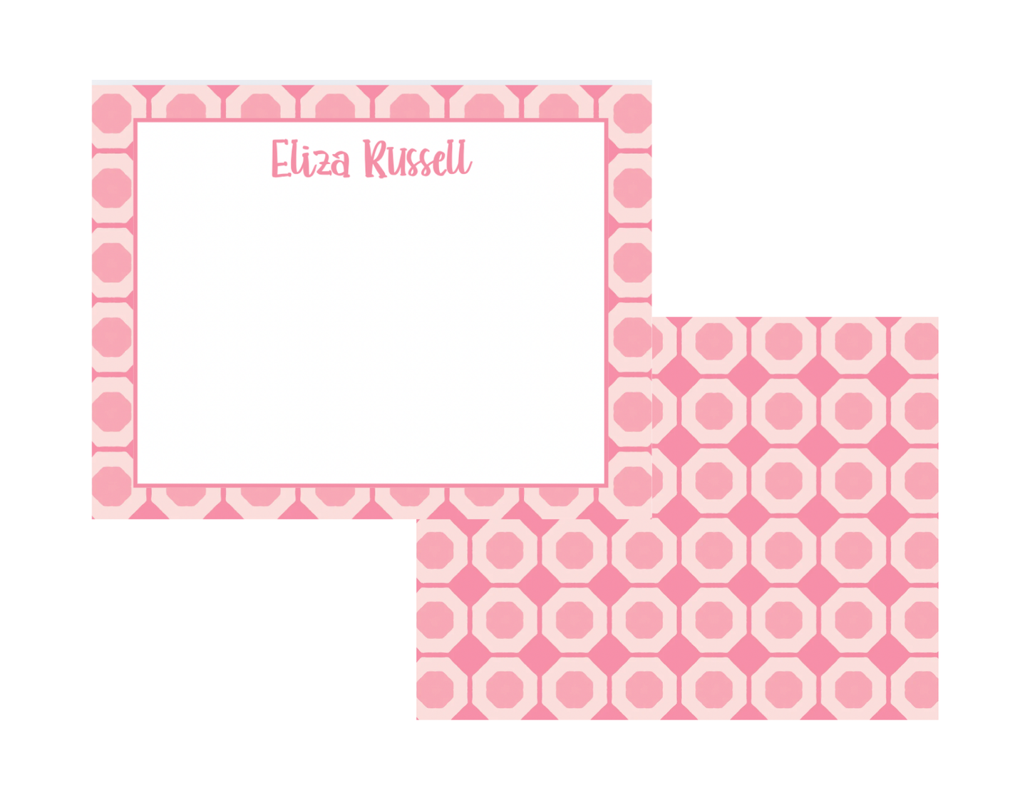 Modern Pink Design Notecards
