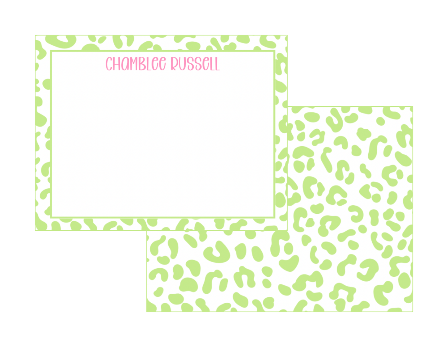 Lime Cheetah Notecards