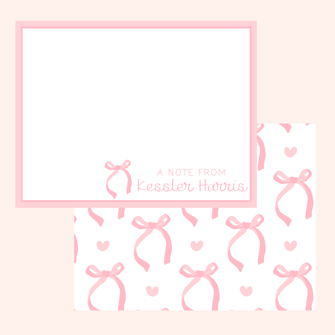Pink Bow Notecards