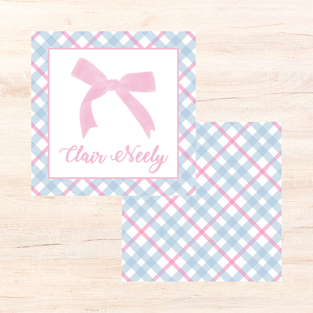 Bow & Plaid Enclosure Cards