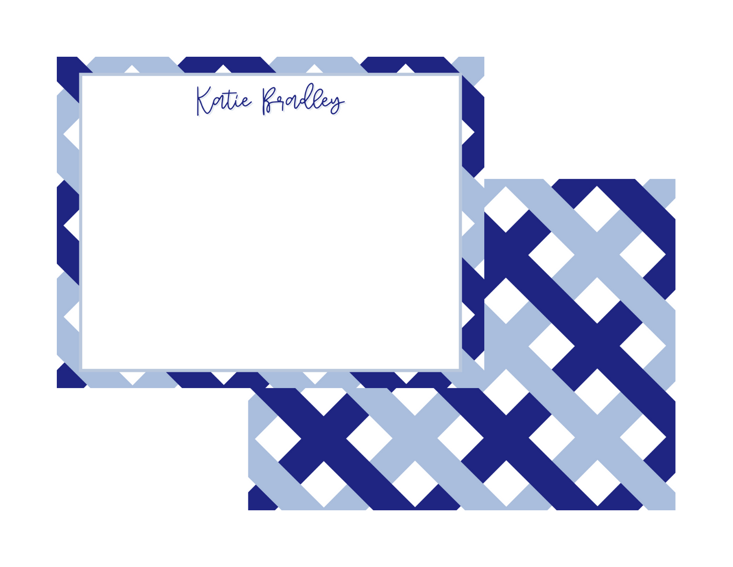 Blue Plaid Notecards