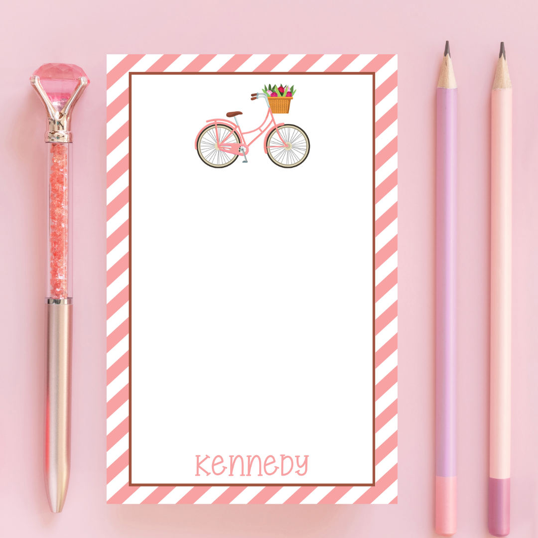 Flower Basket Bike Notepad
