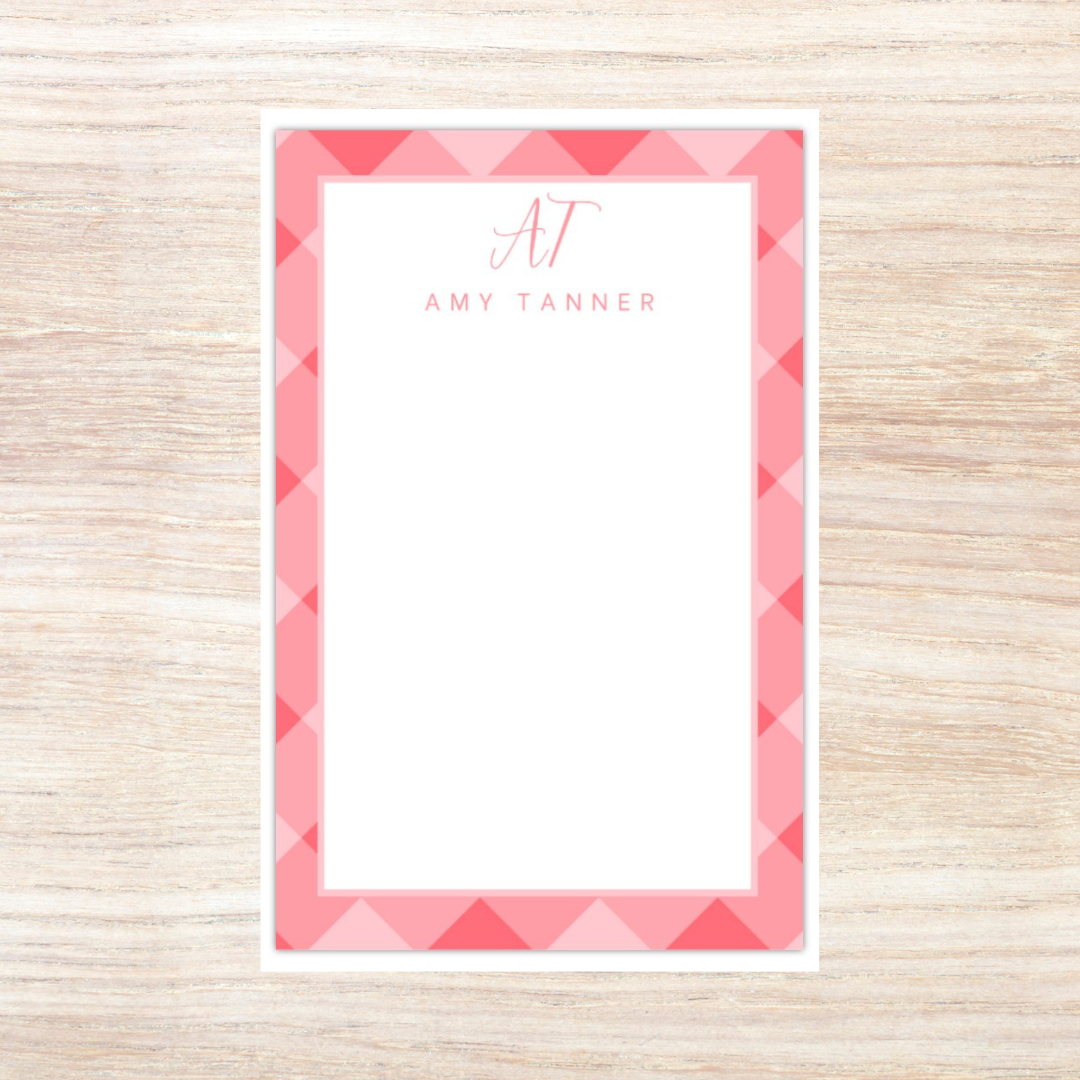 Pink Plaid Notepad