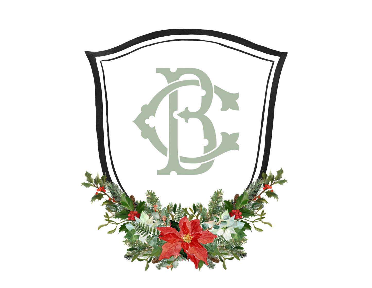 Semi-Custom Floral Wedding Crest