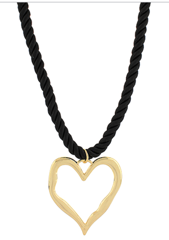 Bold Heart Cord Necklace