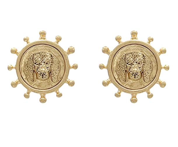 Smokey Dog Coin Earrings