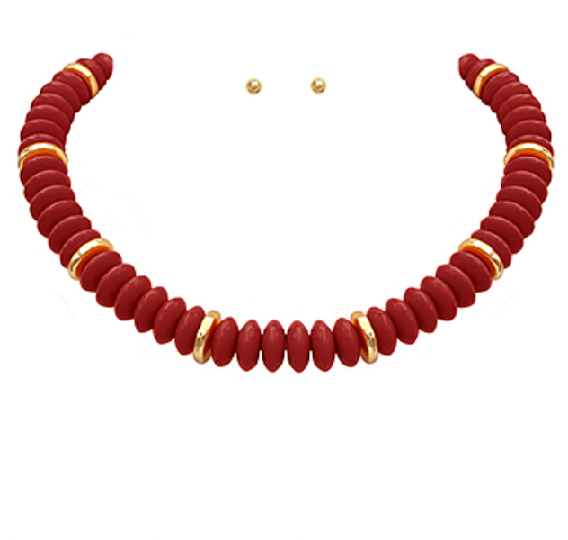 Red Rondelle Necklace