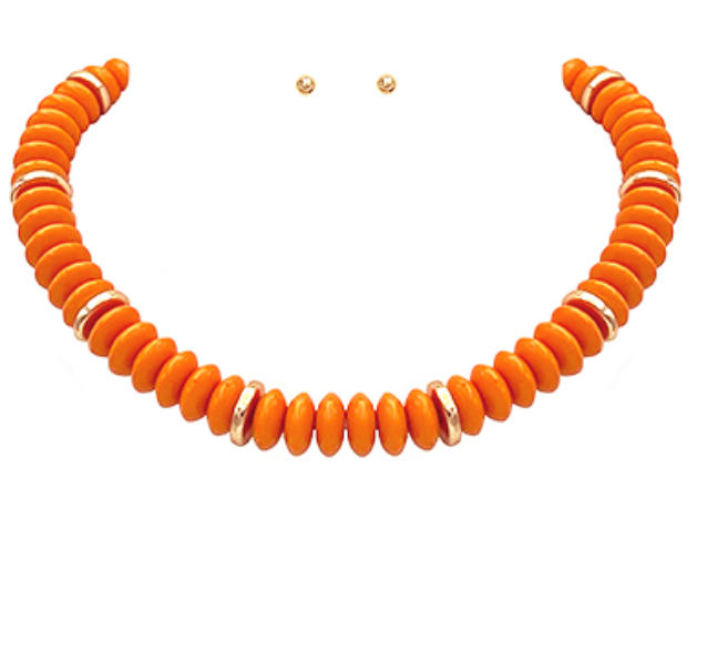Orange Rondelle Necklace