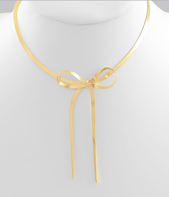 Snake Chain Bow Necklace