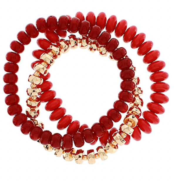 Red/Gold Bracelet Stack