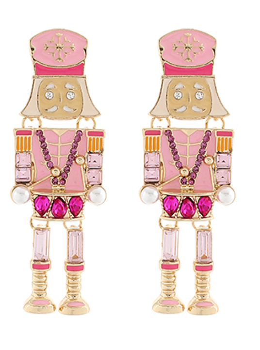 Pink Nutcracker Earrings