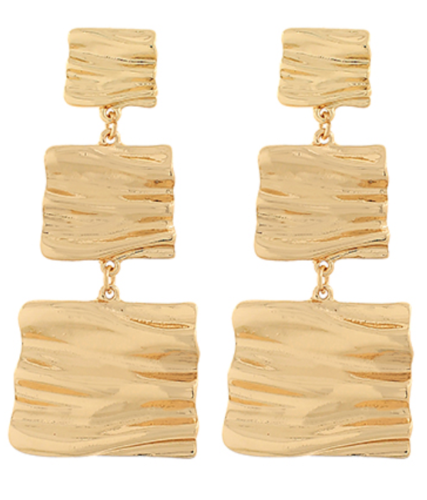 Trio Gold Link Earrings