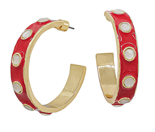 Red/White Stationed Round Hoops