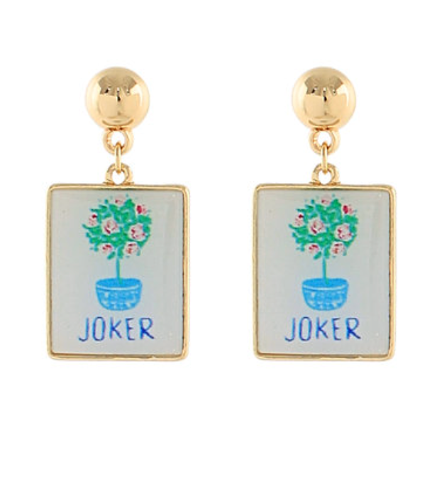 Mahjong Joker Earrings