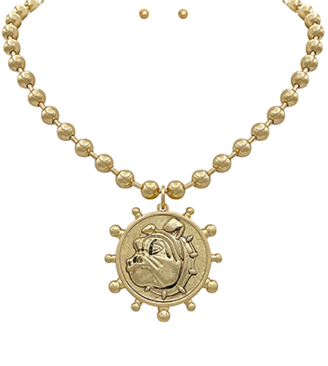 Bulldog Coin Necklace (Gameday Accessory)