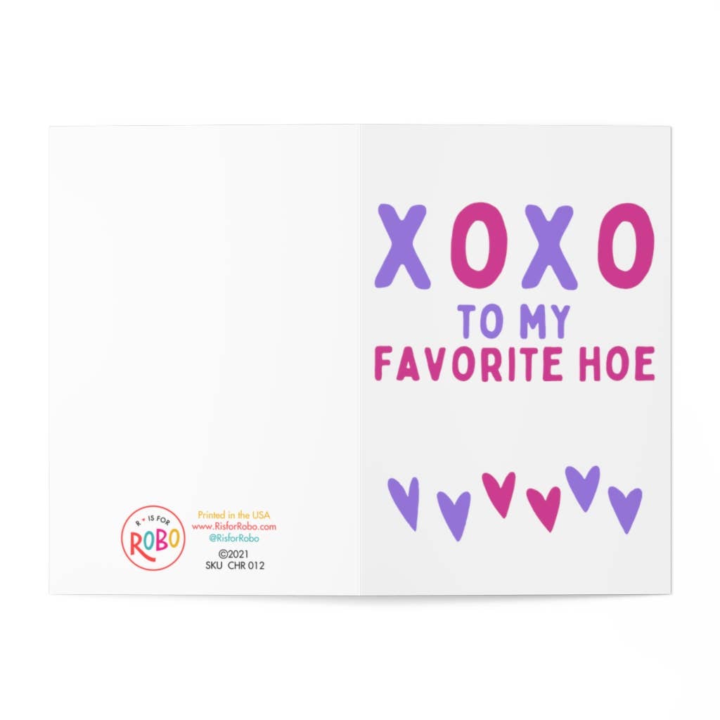 Funny Galentine's Day Card - XOXO Hoe Galentines Day Cards