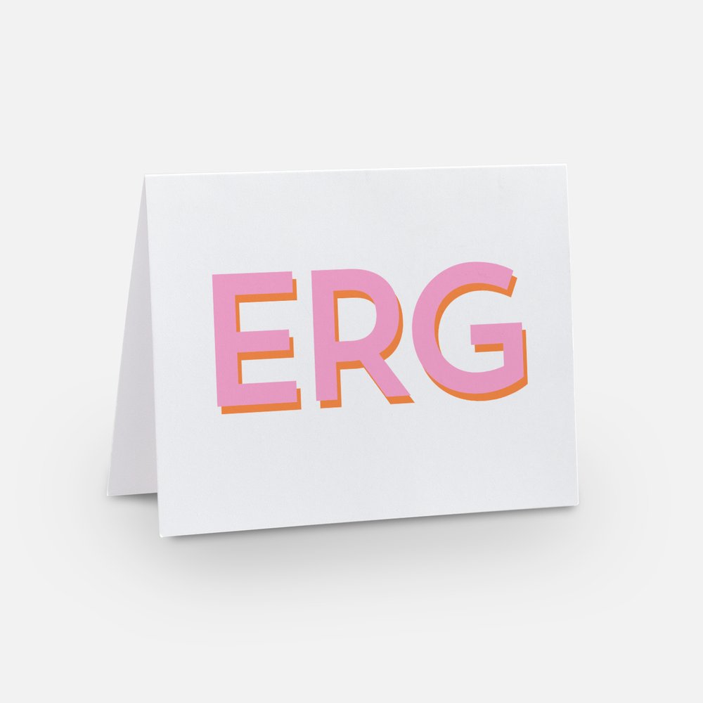 Folded Bold Monogram Notecards