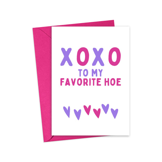 Funny Galentine's Day Card - XOXO Hoe Galentines Day Cards