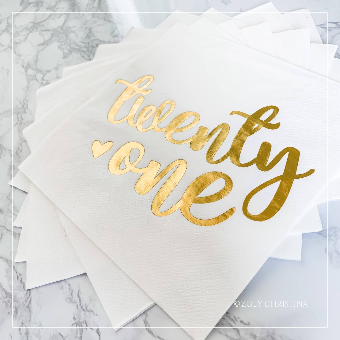 Twenty One Dinner Napkins, 21st birthday party table