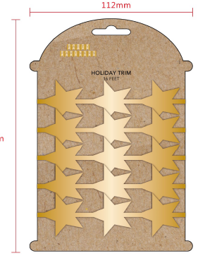 Metallic Embossed Star Ribbon Holiday