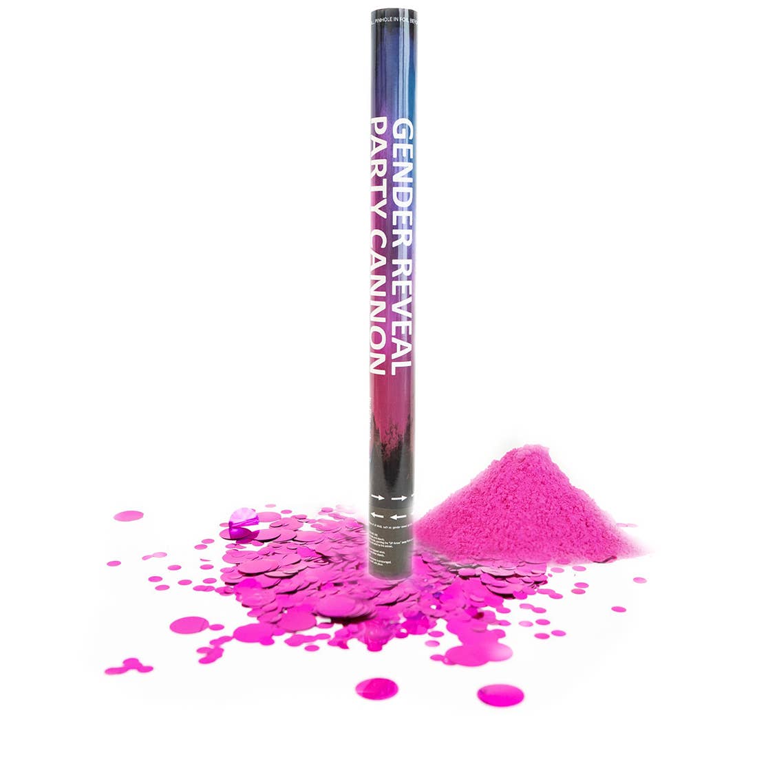 PINK Holi Powder + Confetti Gender Reveal Cannon