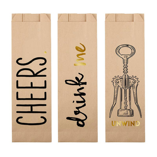 Paper Wine Bags - Assorted 6 Pack