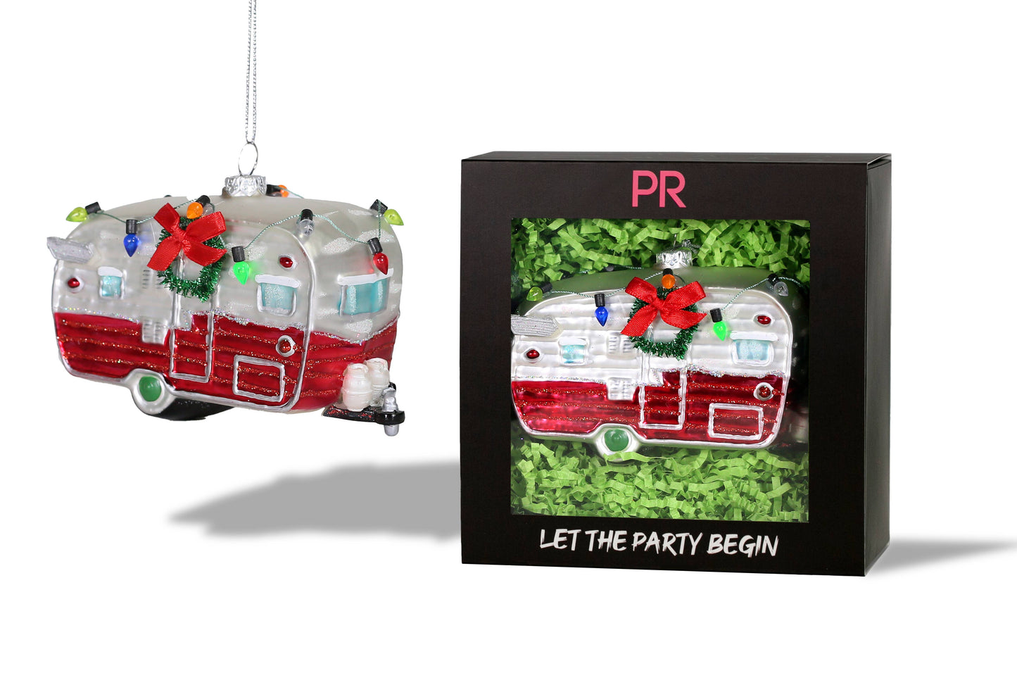 Camper  Glass Ornament