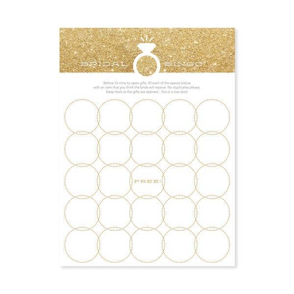 Faux Gold Glitter Bridal Bingo