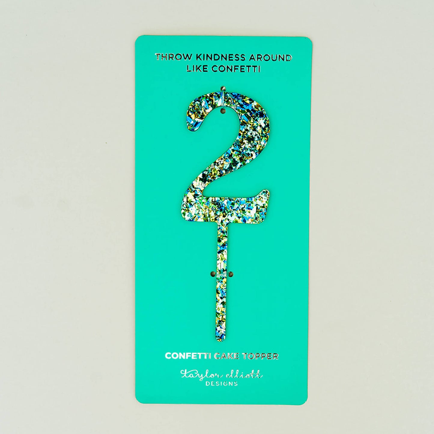 Blue/Green Confetti Cake Topper - 2
