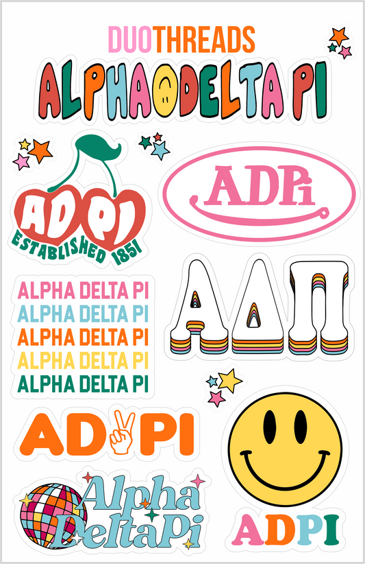 ADPi Rainbow Sticker Sheet