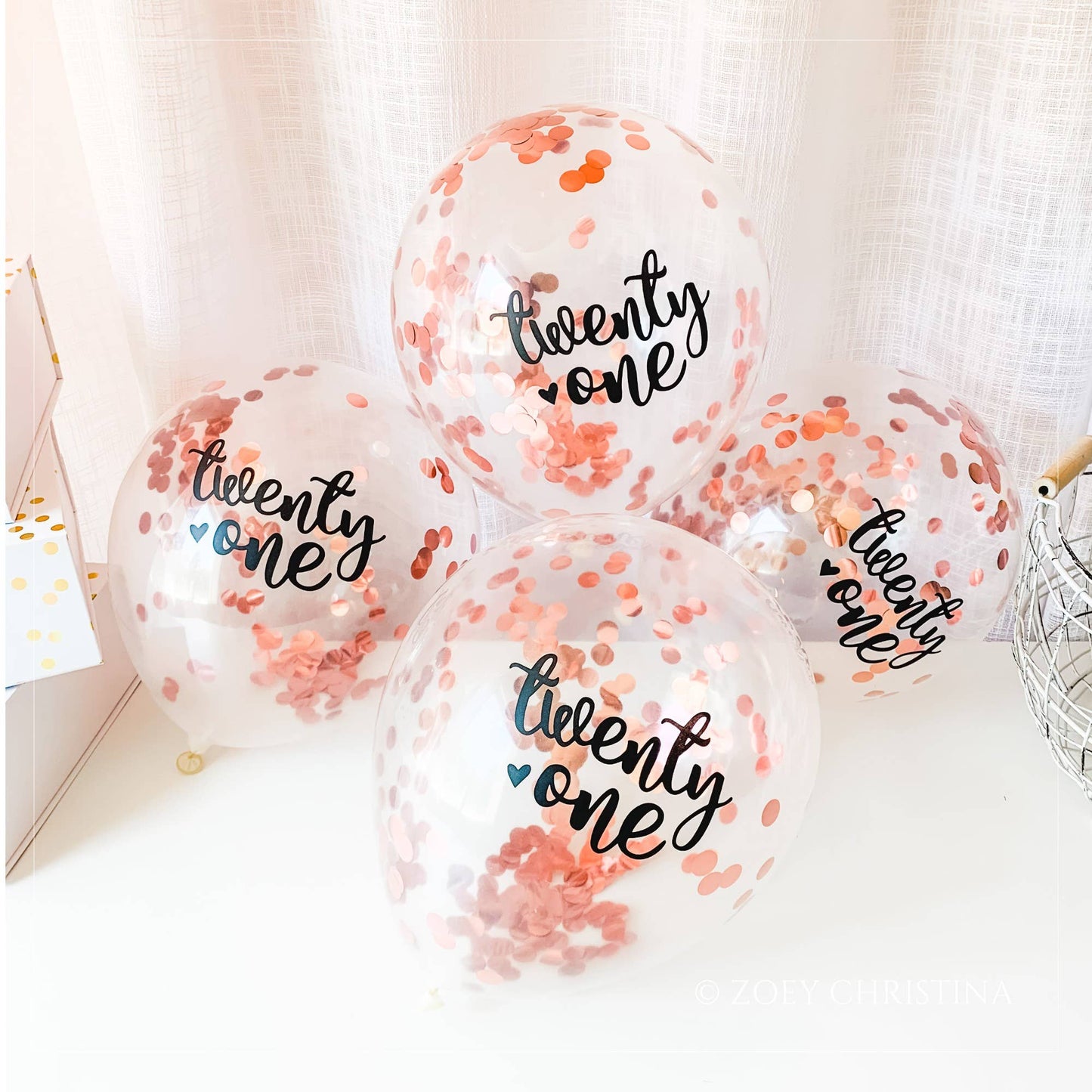 Twenty One Confetti Filled Balloons