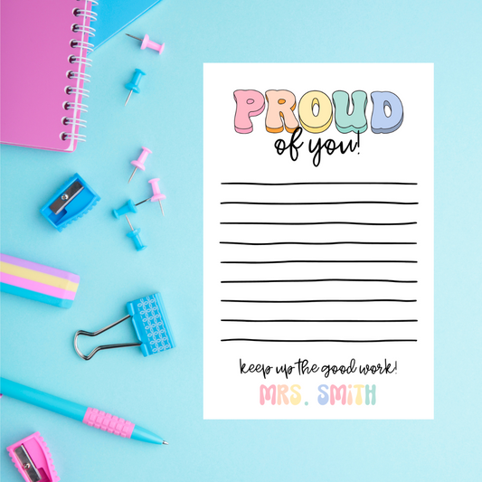 Colorful Proud of You Notepad