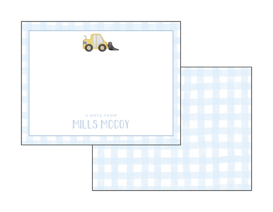 Gingham Construction Notecards