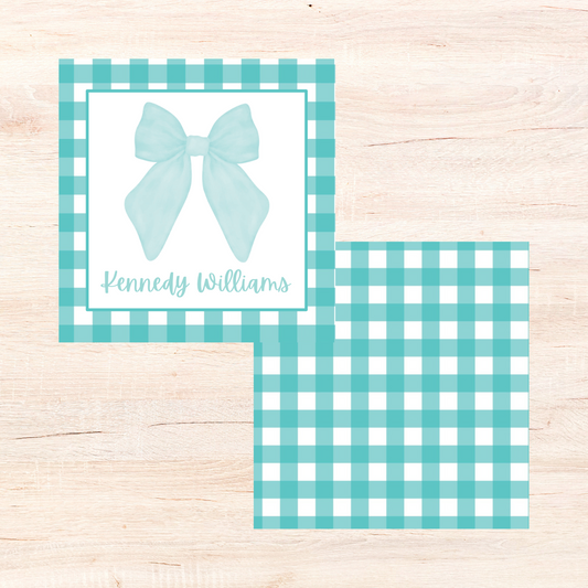 Teal Bow Enclosure Cards
