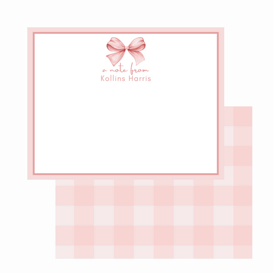 Bow & Gingham Notecards