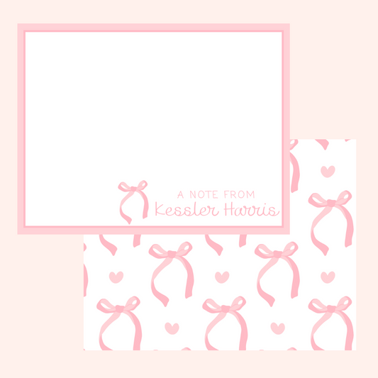 Pink Bow Notecards