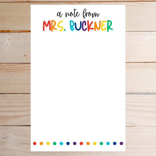 Colorful Teacher Notepad
