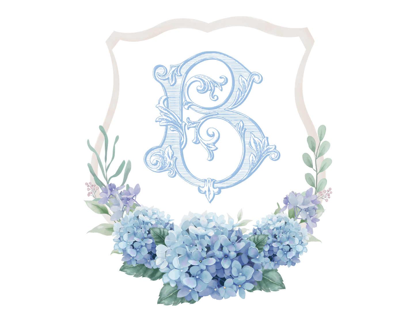 Semi-Custom Floral Wedding Crest