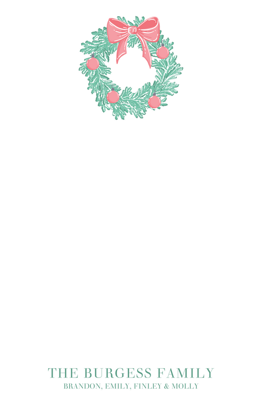 Christmas Wreath Notepad