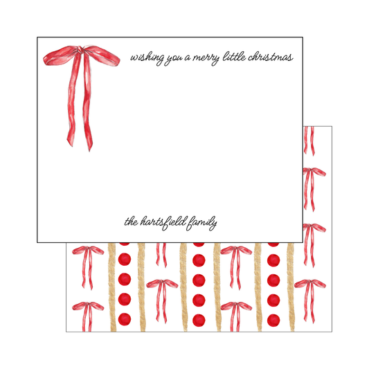 Red Bow Flat Notecard