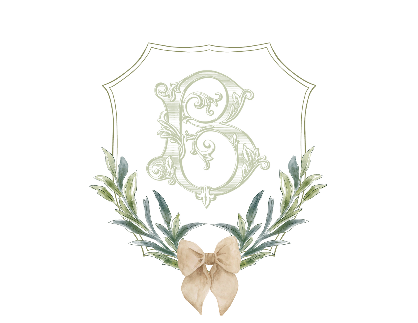 Semi-Custom Floral Wedding Crest