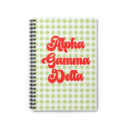 Alpha Gamma Delta Spiral Notebook - Ruled Line Sorority Big Little Gift Greek Life Present Notepad Sisterhood AGD Alpha Gam