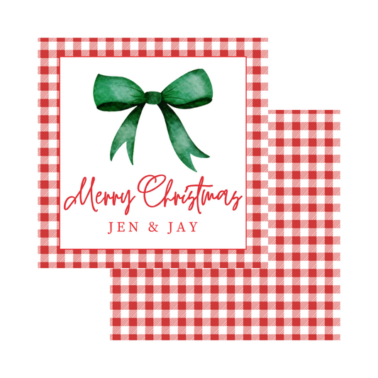 Red Gingham Christmas Tags