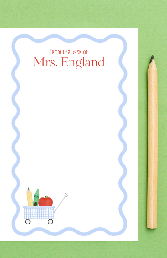 Pink Gingham Teacher Notepad