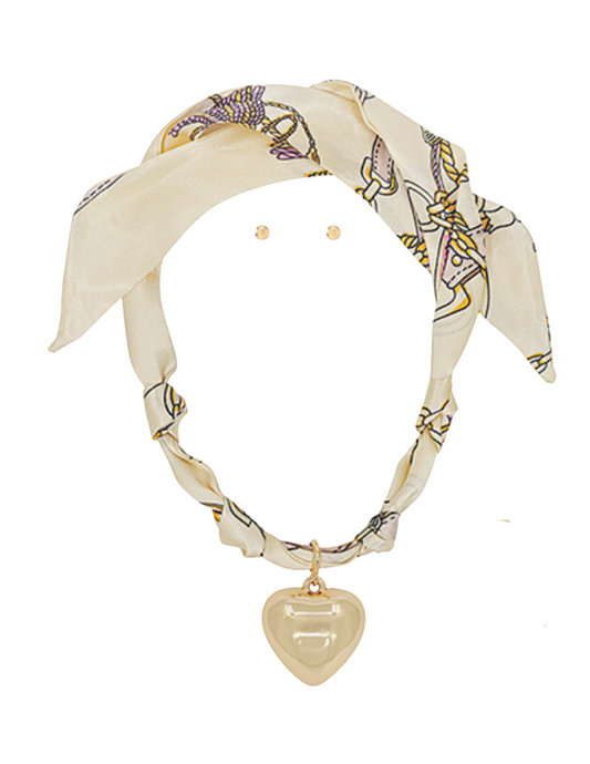Scarf Heart Charm Necklace