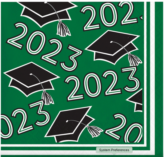 Green Grad Napkins