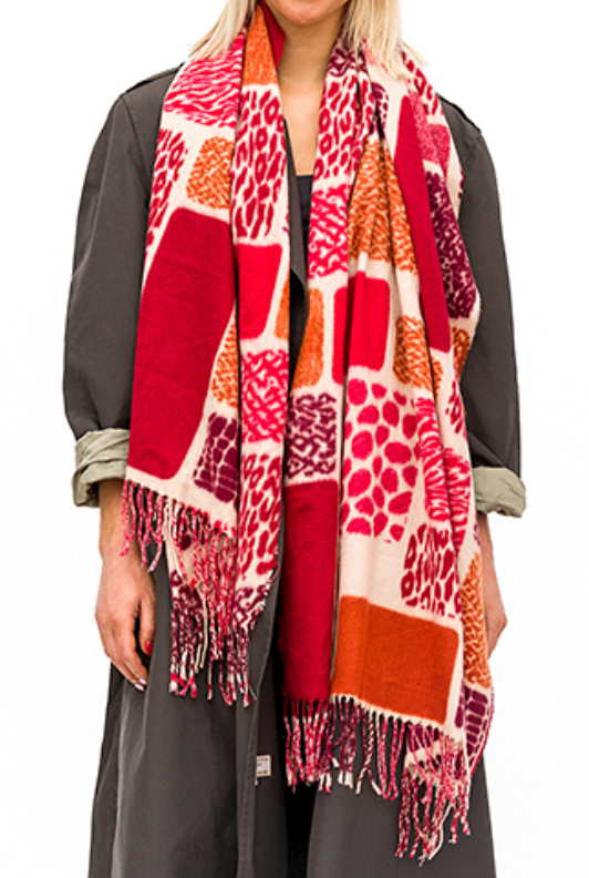 Bright Print Block Scarf