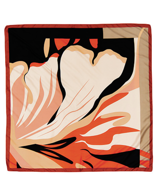 Peach/Black Silk Bandana