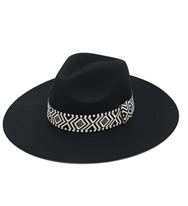 Black Pattern Band Hat